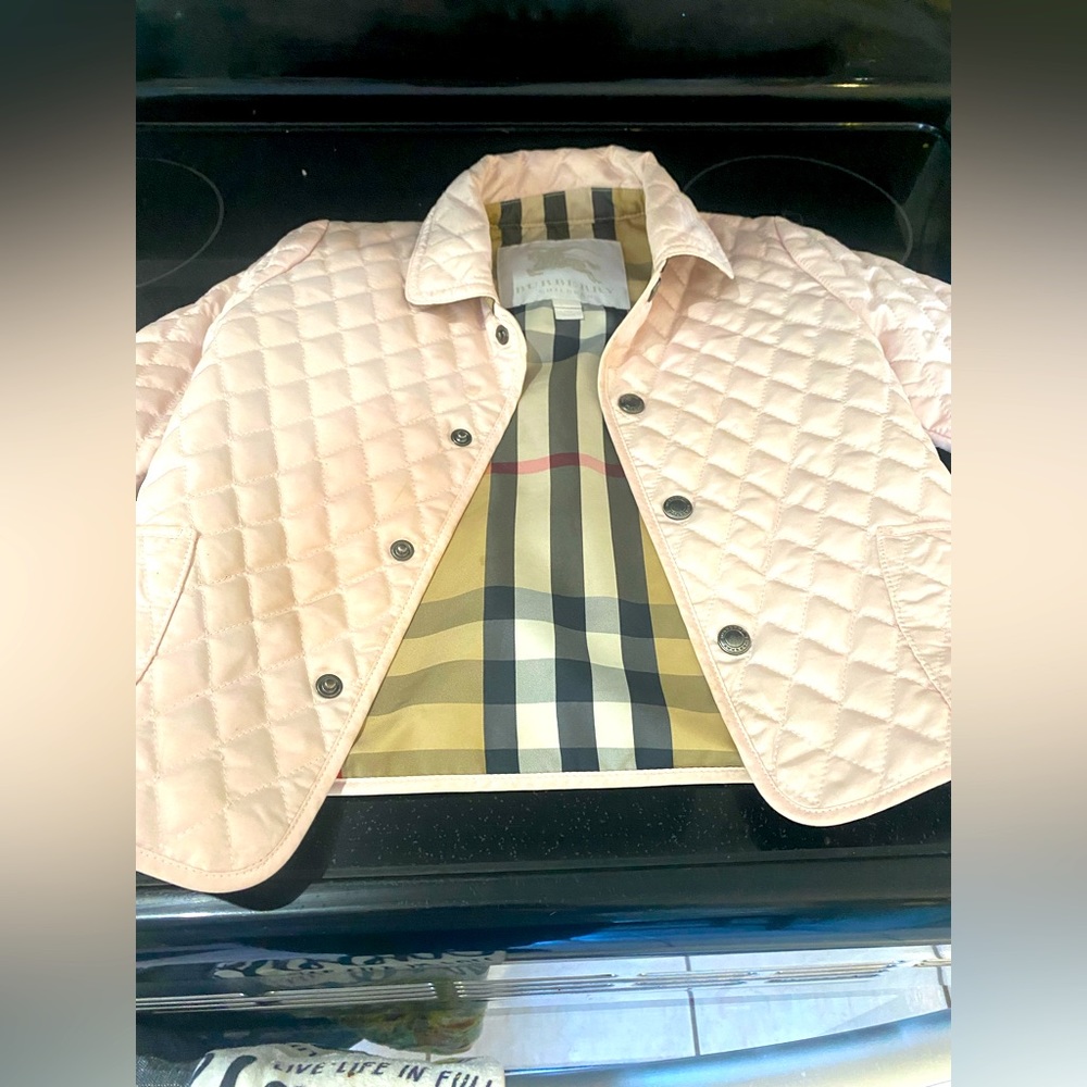 Burberry Pink quilted jacket 18M